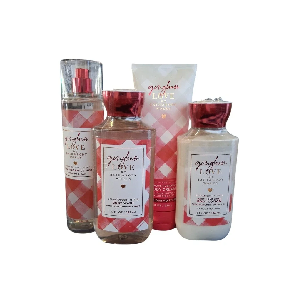 Bath & Body Works‎ Gingham Love 4pcs Womens Bath Bundle Romantic Clean Prep Boho